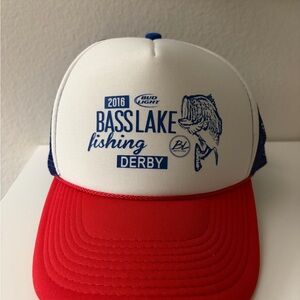 OTTO Red and Blue Bass Lake Fishing Cap